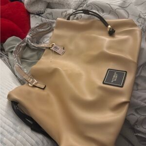 Victoria's Secret Beige Tote with Black Accents